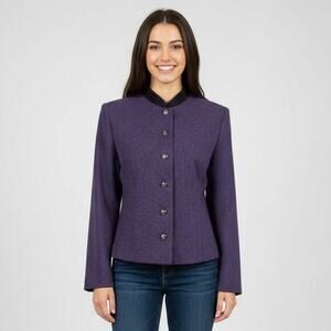 Vintage Miss Dorby Women's Blazer Suit Jacket Purple 6 Button Size 8P